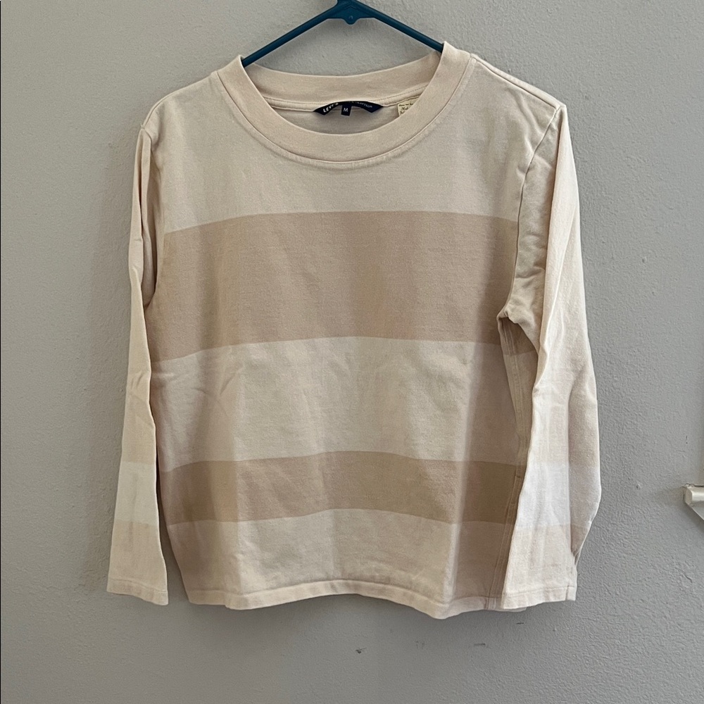 Levi’s made and crafted striped rugby tee pink and off white size M